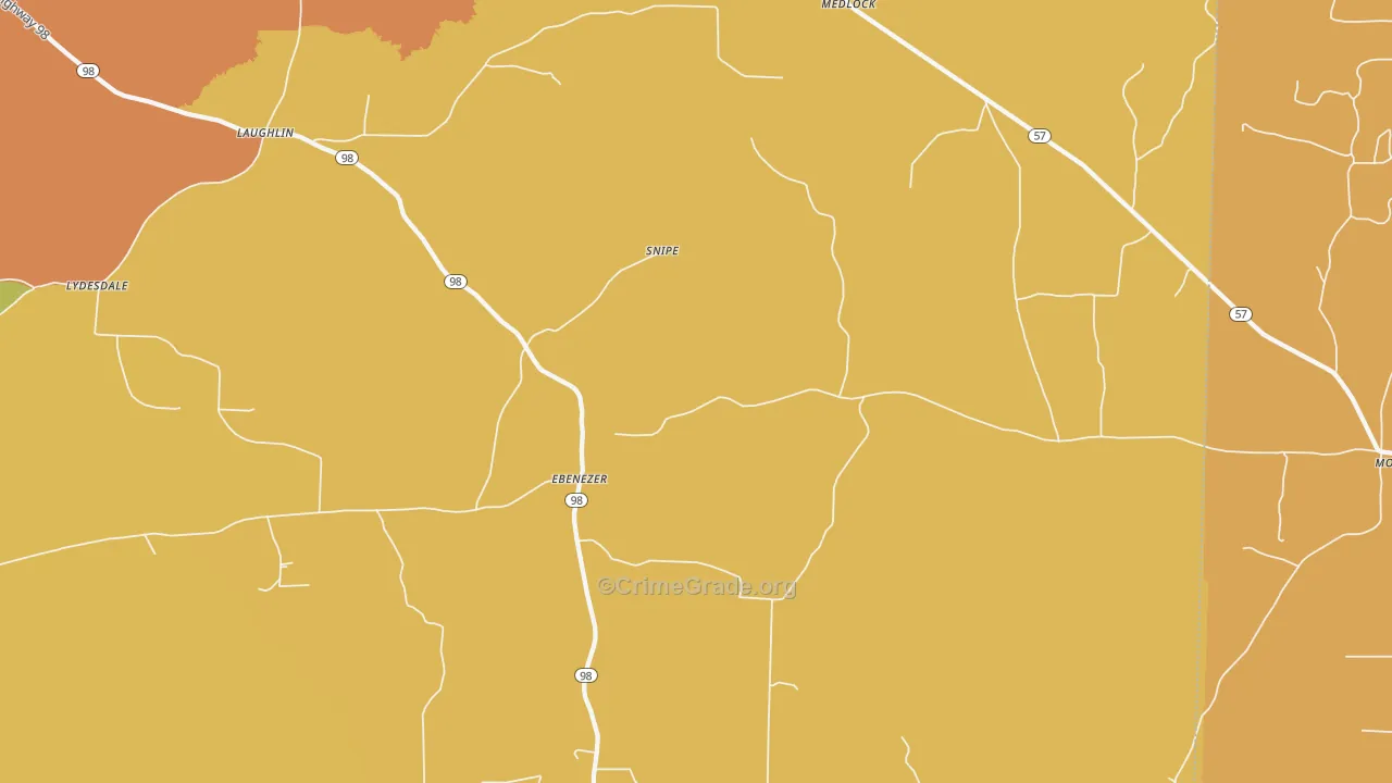 Ebenezer, AR Map of Vandalism Rates