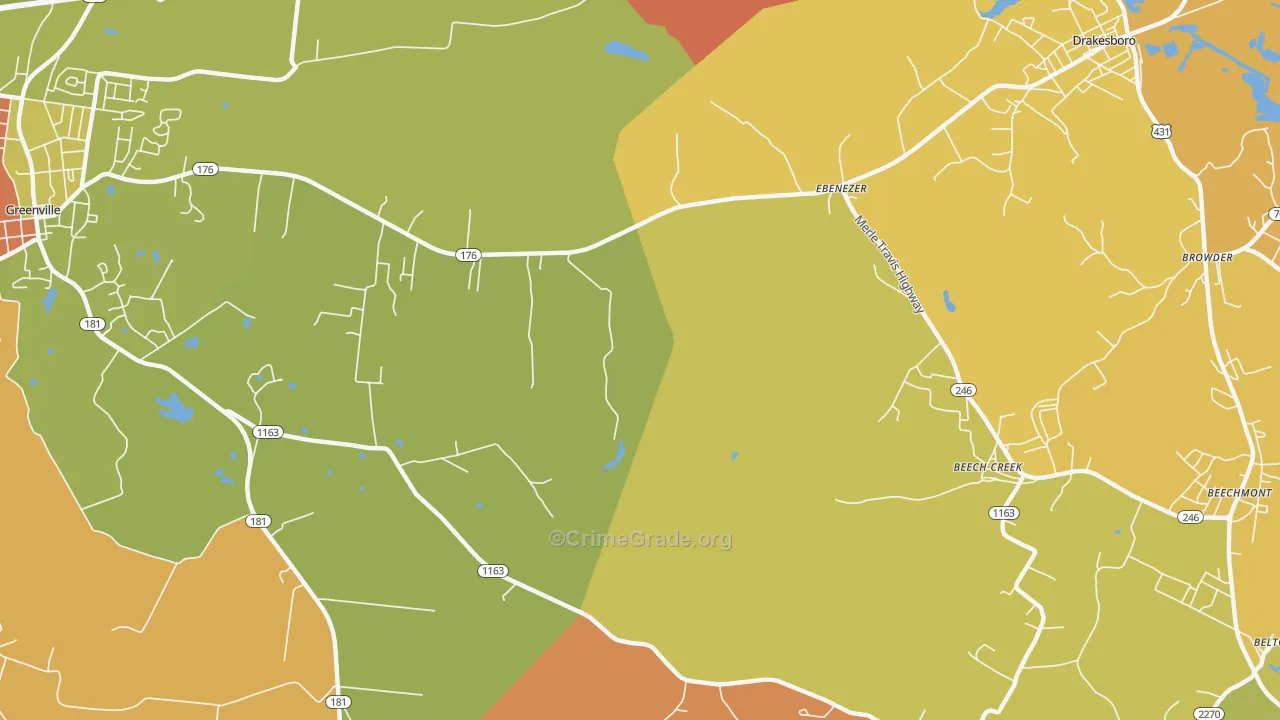 Ebenezer, KY Map of Vandalism Rates