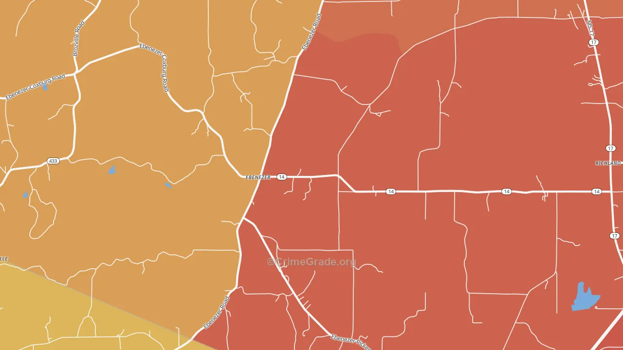 Ebenezer, MS Map of Vandalism Rates