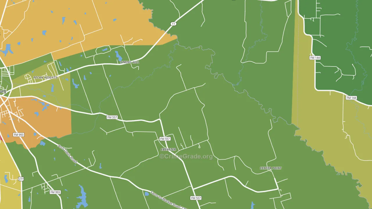 Ebenezer, TX Map of Vandalism Rates