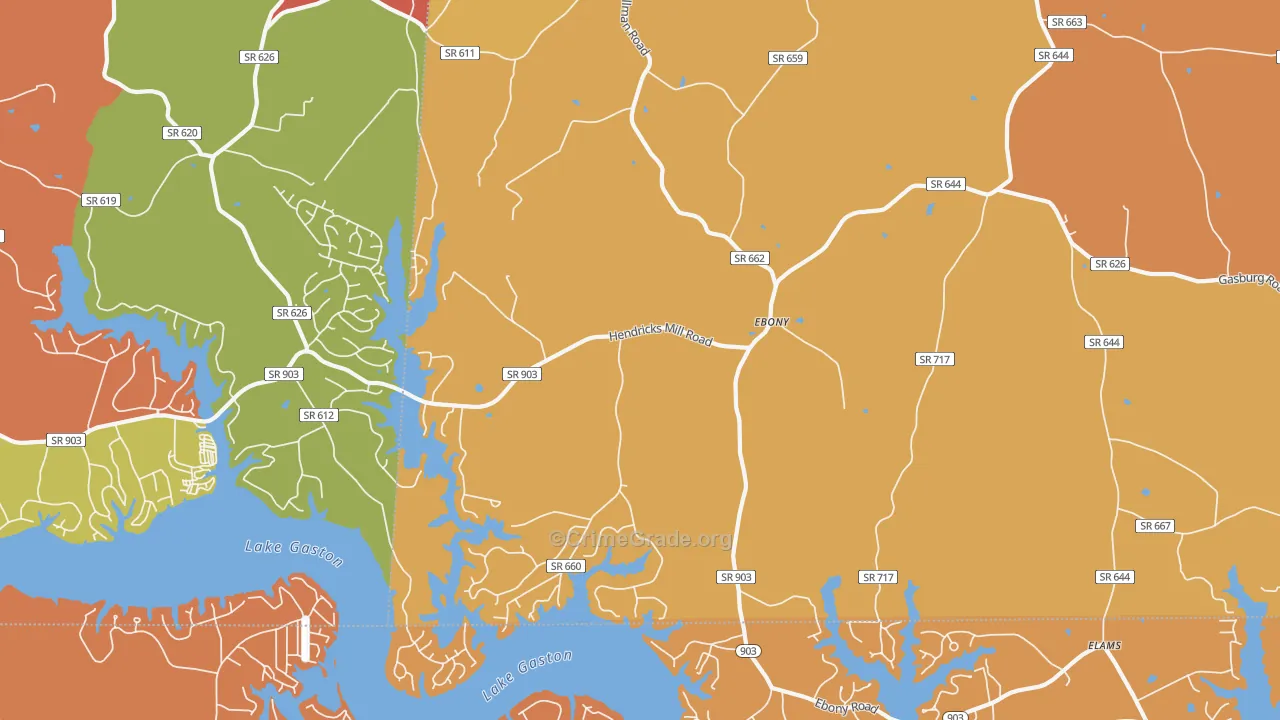 Ebony, VA Map of Vandalism Rates