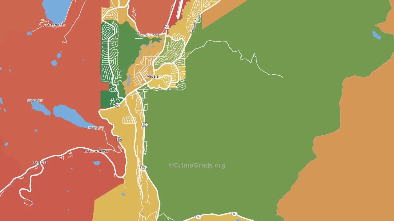 Echo Lake, CA Map of Vandalism Rates