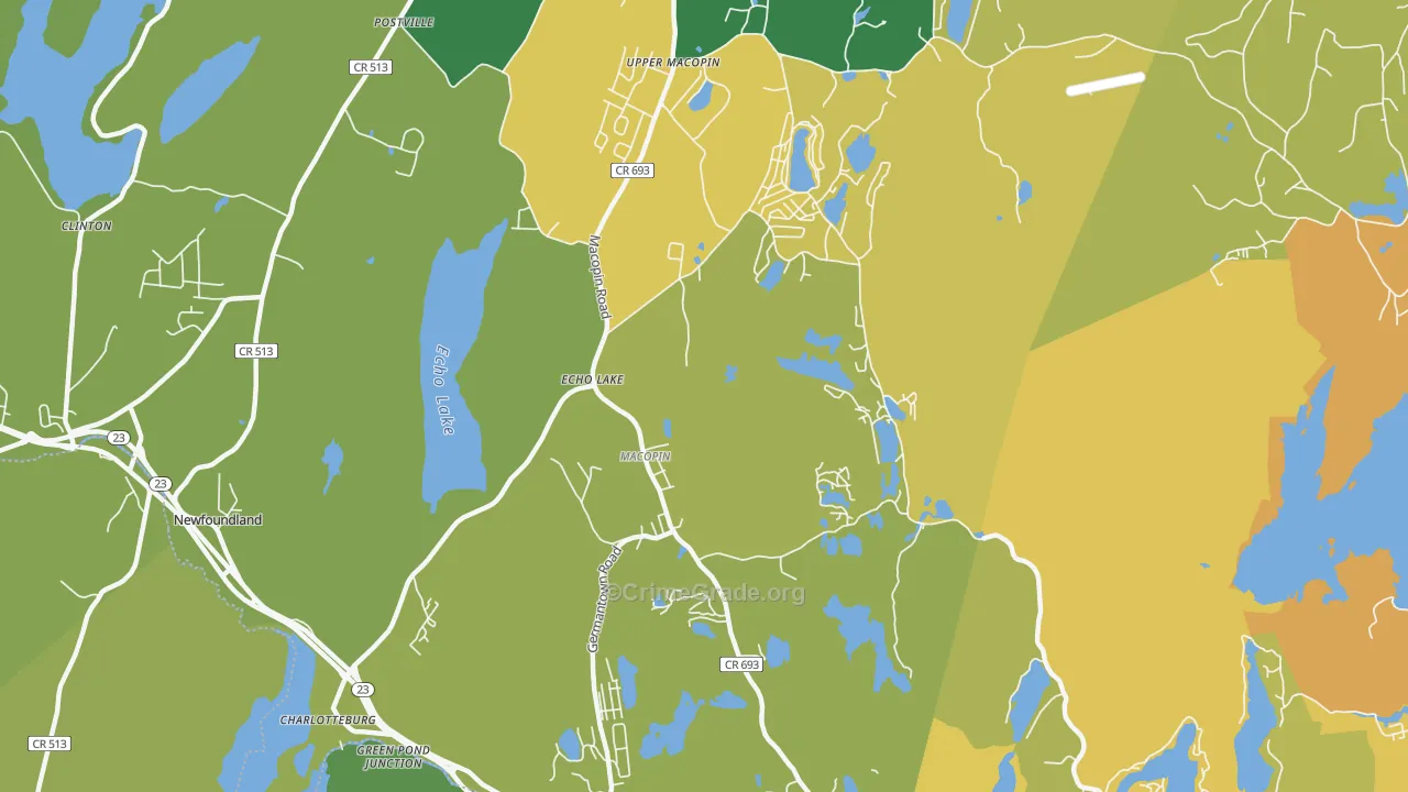 Echo Lake, NJ Map of Vandalism Rates