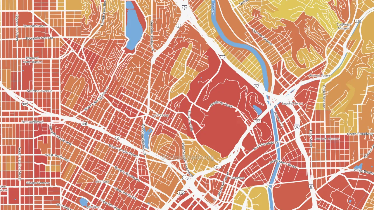 Echo Park, Los Angeles, CA Map of Vandalism Rates