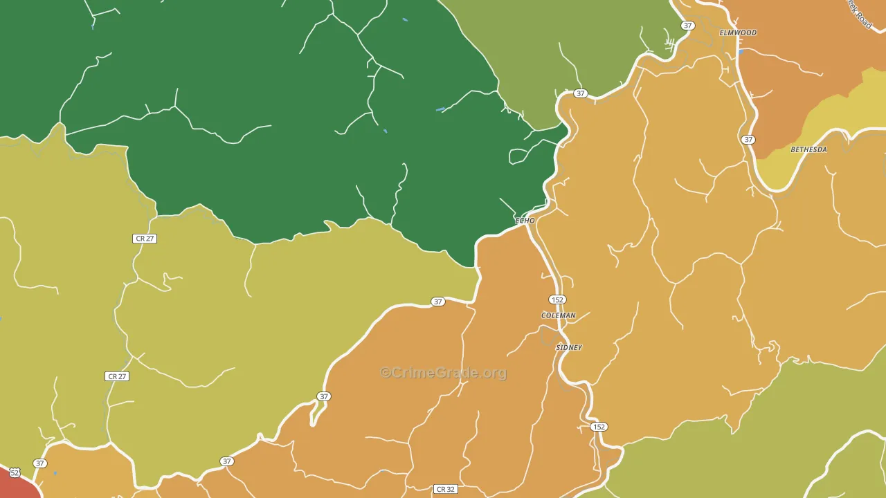 Echo, WV Map of Vandalism Rates