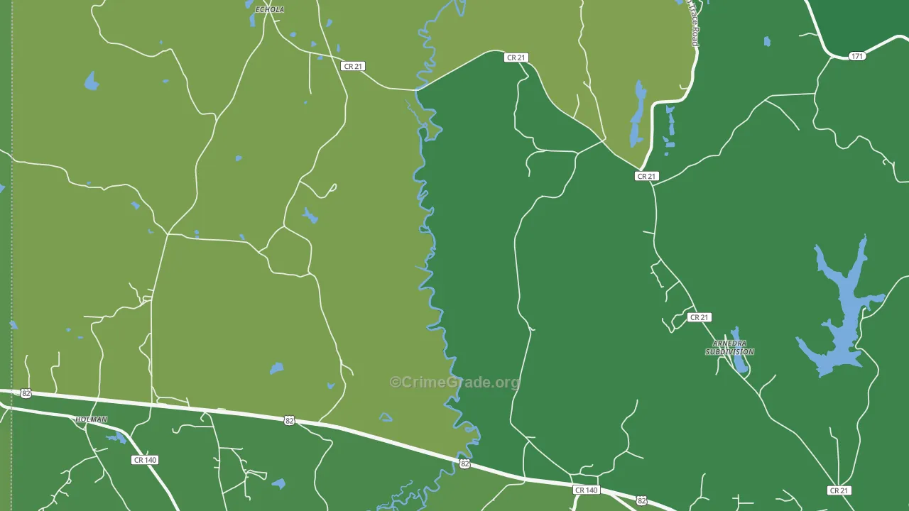 Echola, AL Map of Vandalism Rates