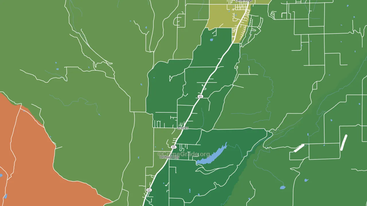 Eckert, CO Map of Vandalism Rates