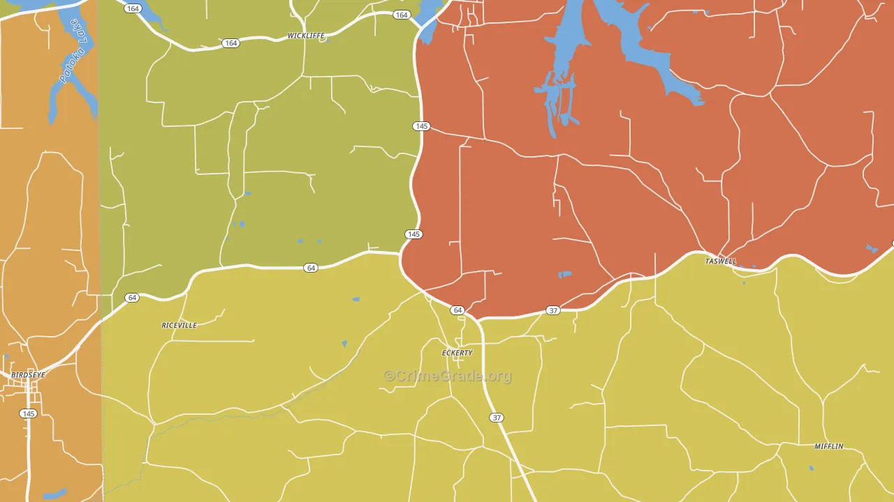 Eckerty, IN Map of Vandalism Rates