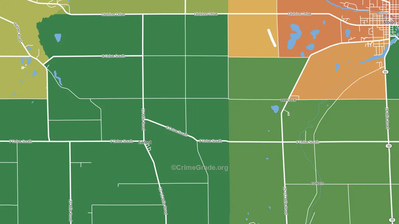 Eckford, MI Map of Vandalism Rates