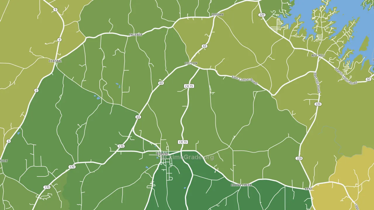 Eclectic, AL Map of Vandalism Rates