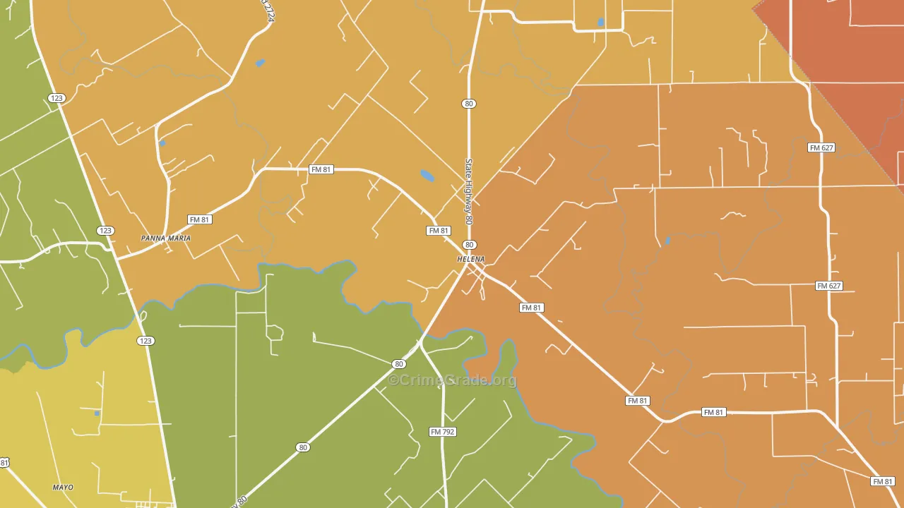 Ecleto, TX Map of Vandalism Rates