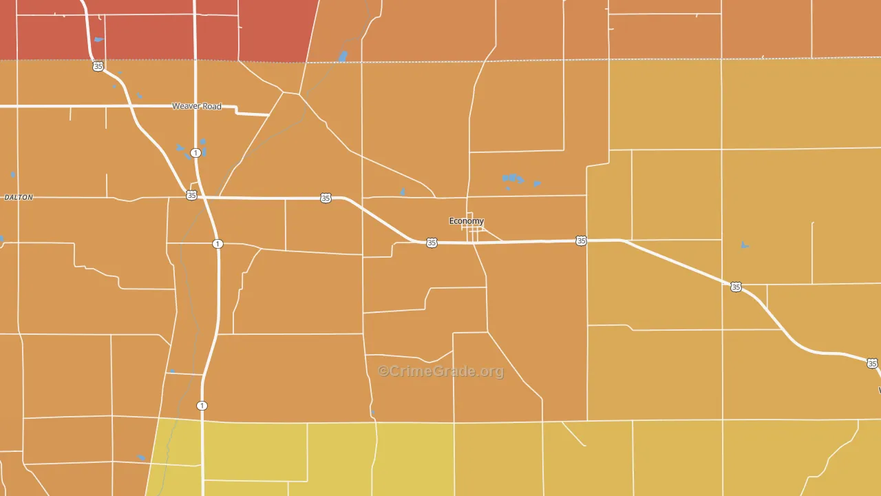 Economy, IN Map of Vandalism Rates