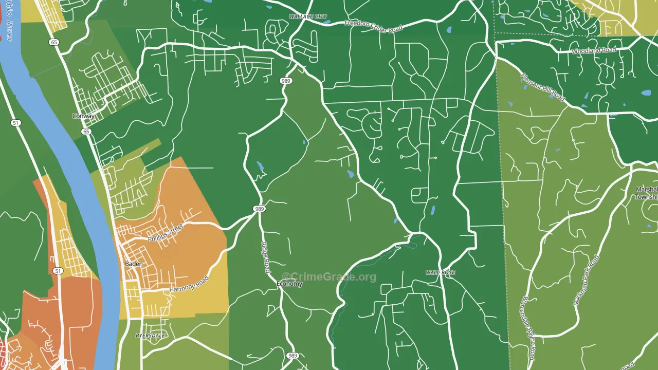 Economy, PA Map of Vandalism Rates