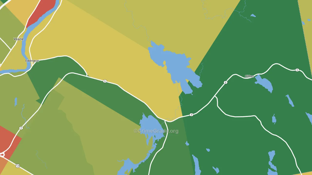 Eddington, ME Map of Vandalism Rates