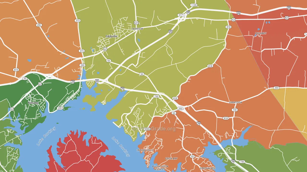 Eddyville, KY Map of Vandalism Rates
