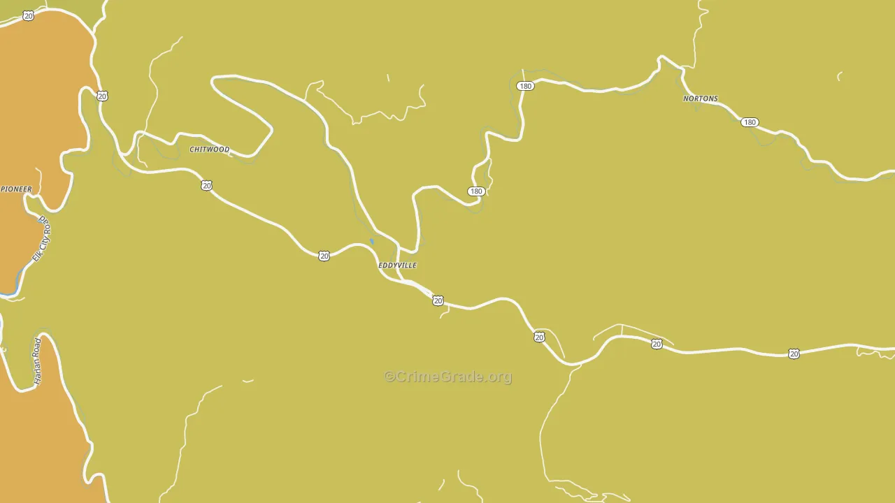 Eddyville, OR Map of Vandalism Rates