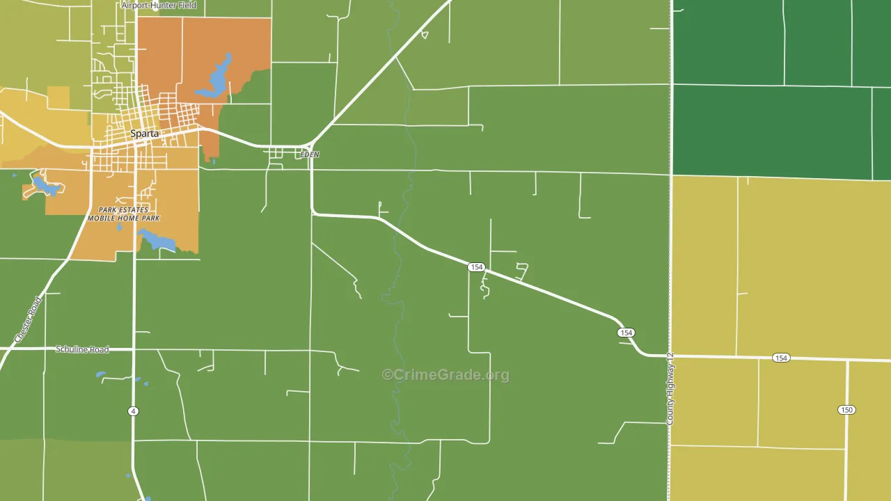 Eden, IL Map of Vandalism Rates