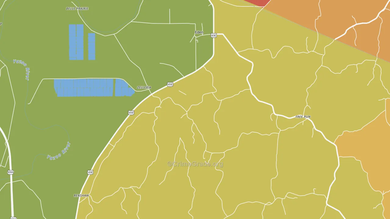 Eden, MS Map of Vandalism Rates
