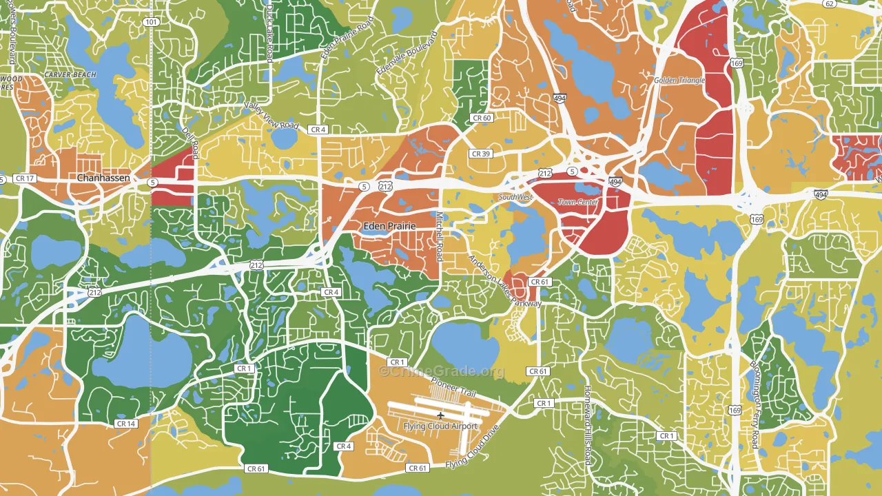 Eden Prairie, MN Map of Vandalism Rates