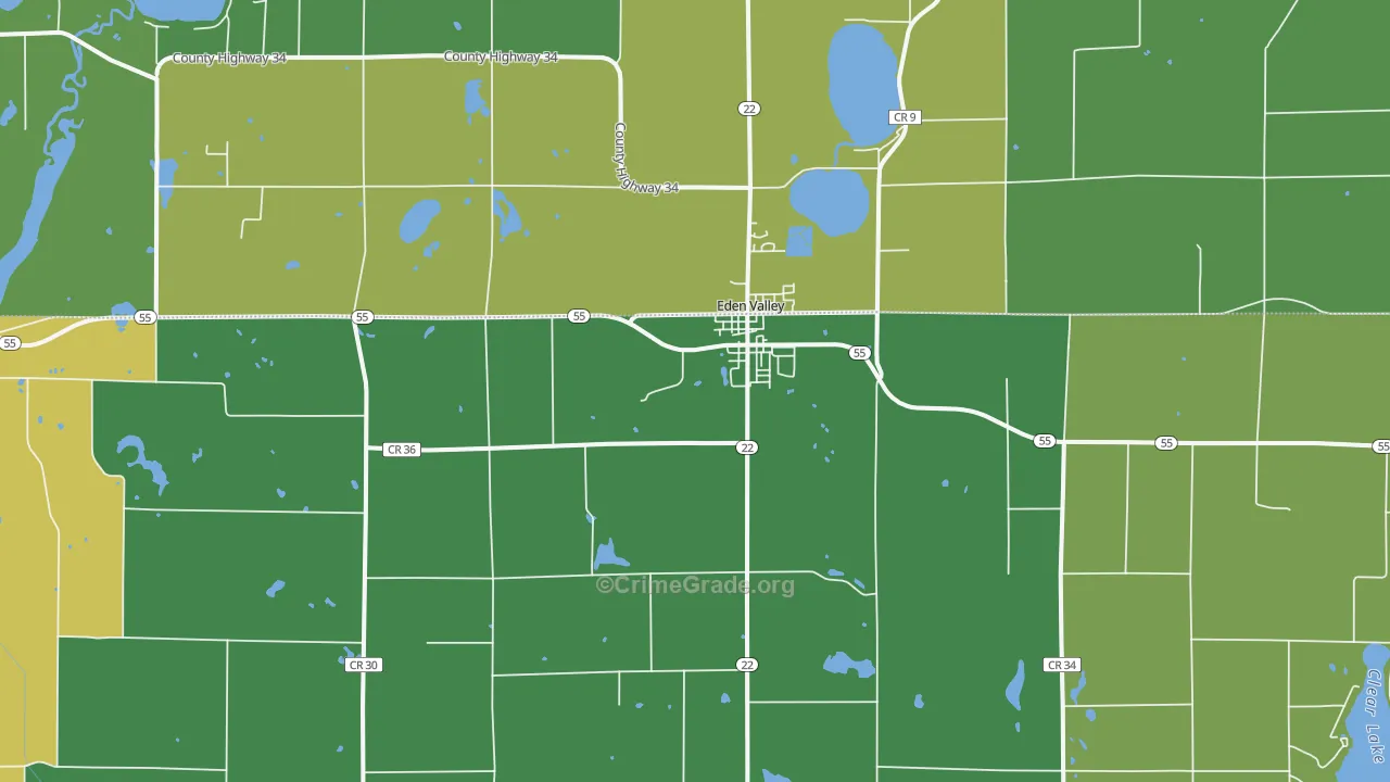 Eden Valley, MN Map of Vandalism Rates