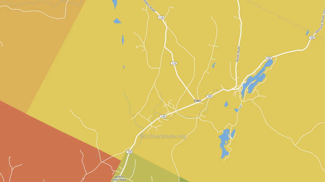 Eden, VT Map of Vandalism Rates
