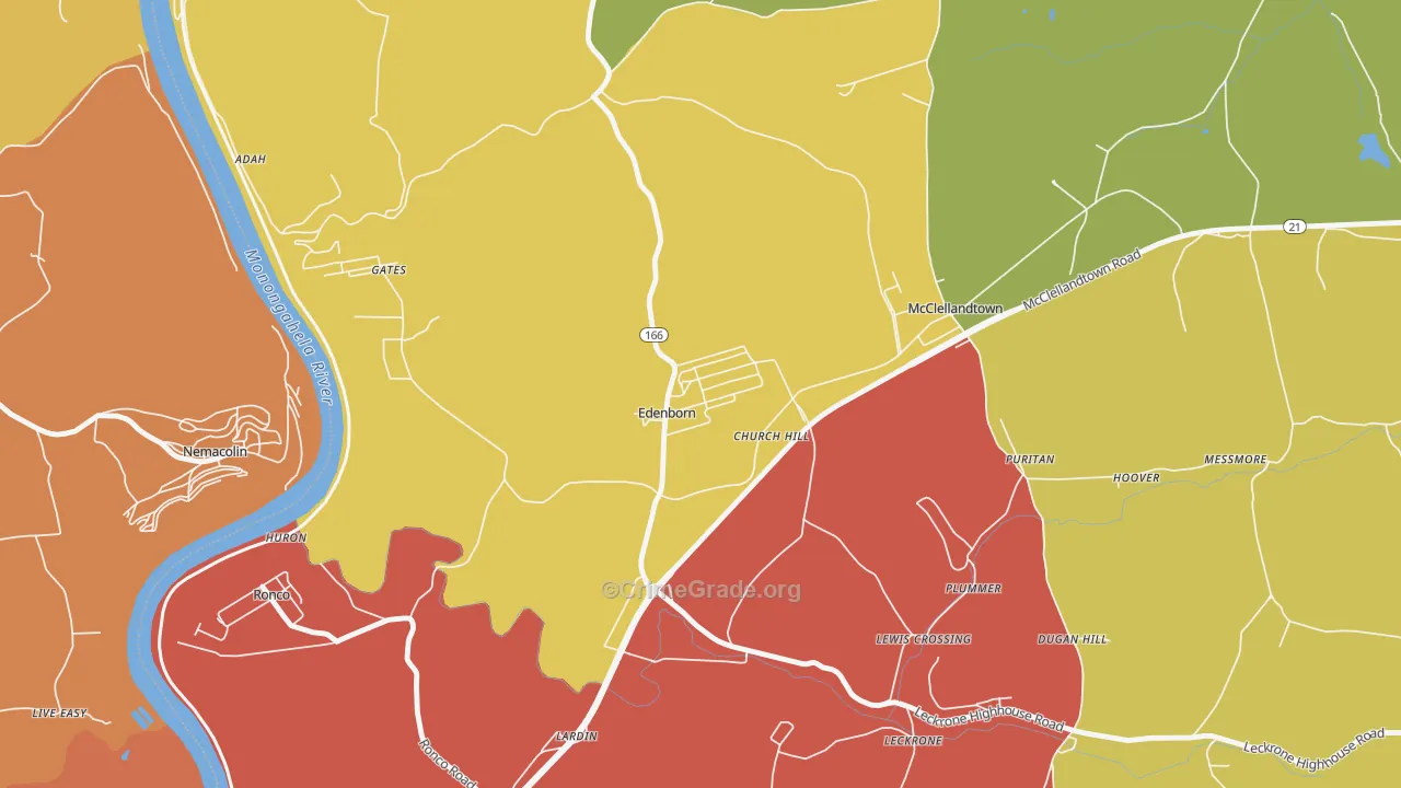 Edenborn, PA Map of Vandalism Rates