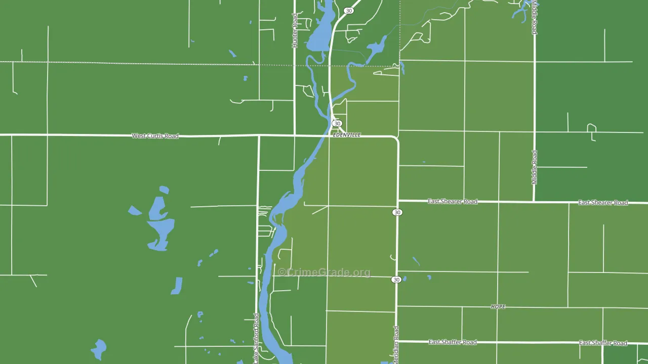 Edenville, MI Map of Vandalism Rates