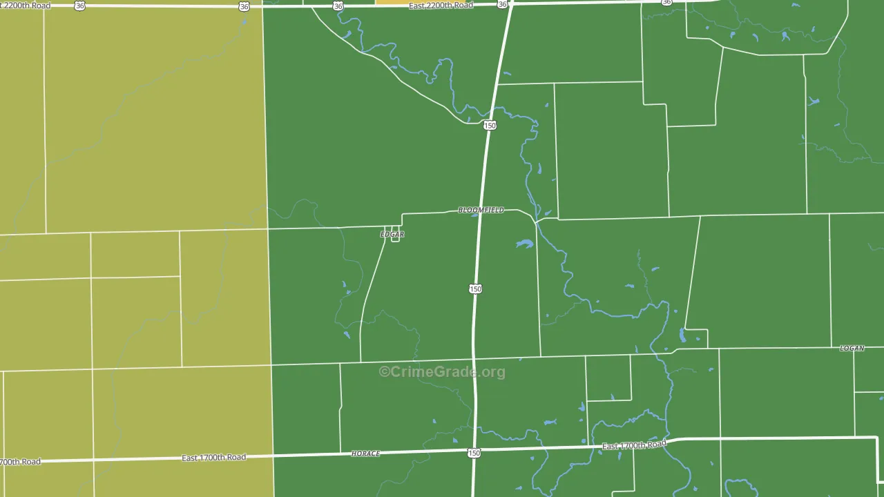 Edgar, IL Map of Vandalism Rates