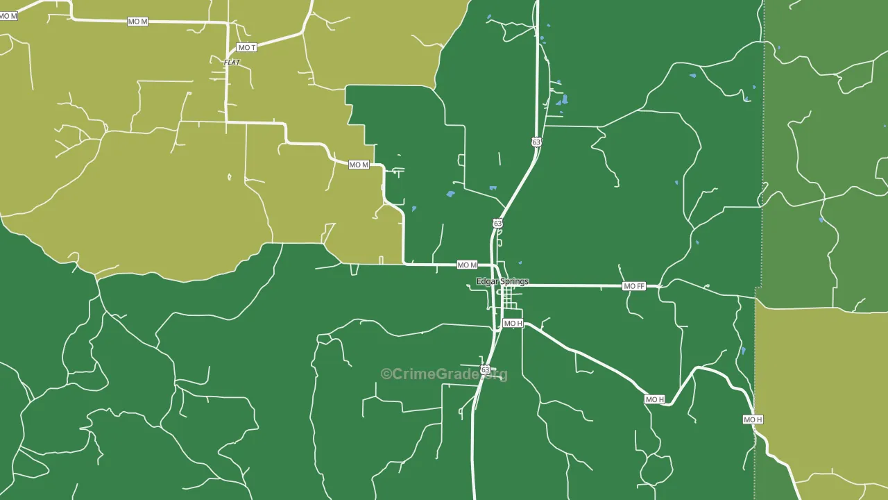 Edgar Springs, MO Map of Vandalism Rates