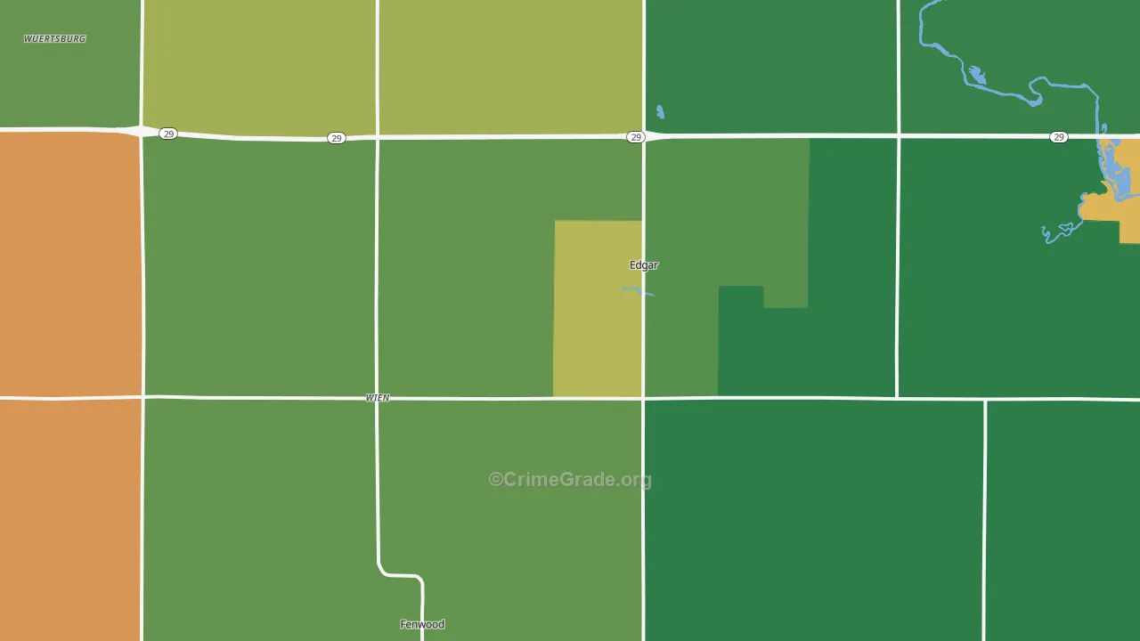 Edgar, WI Map of Vandalism Rates