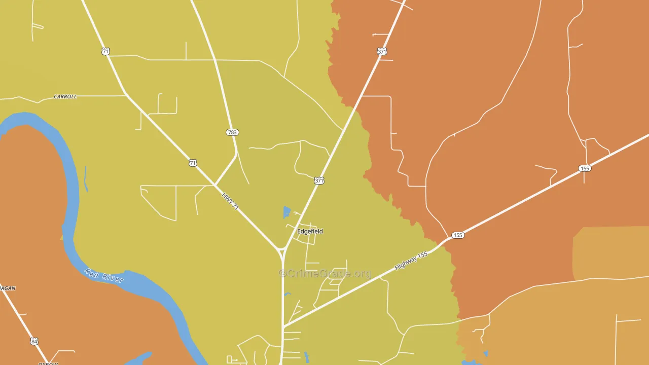 Edgefield, LA Map of Vandalism Rates