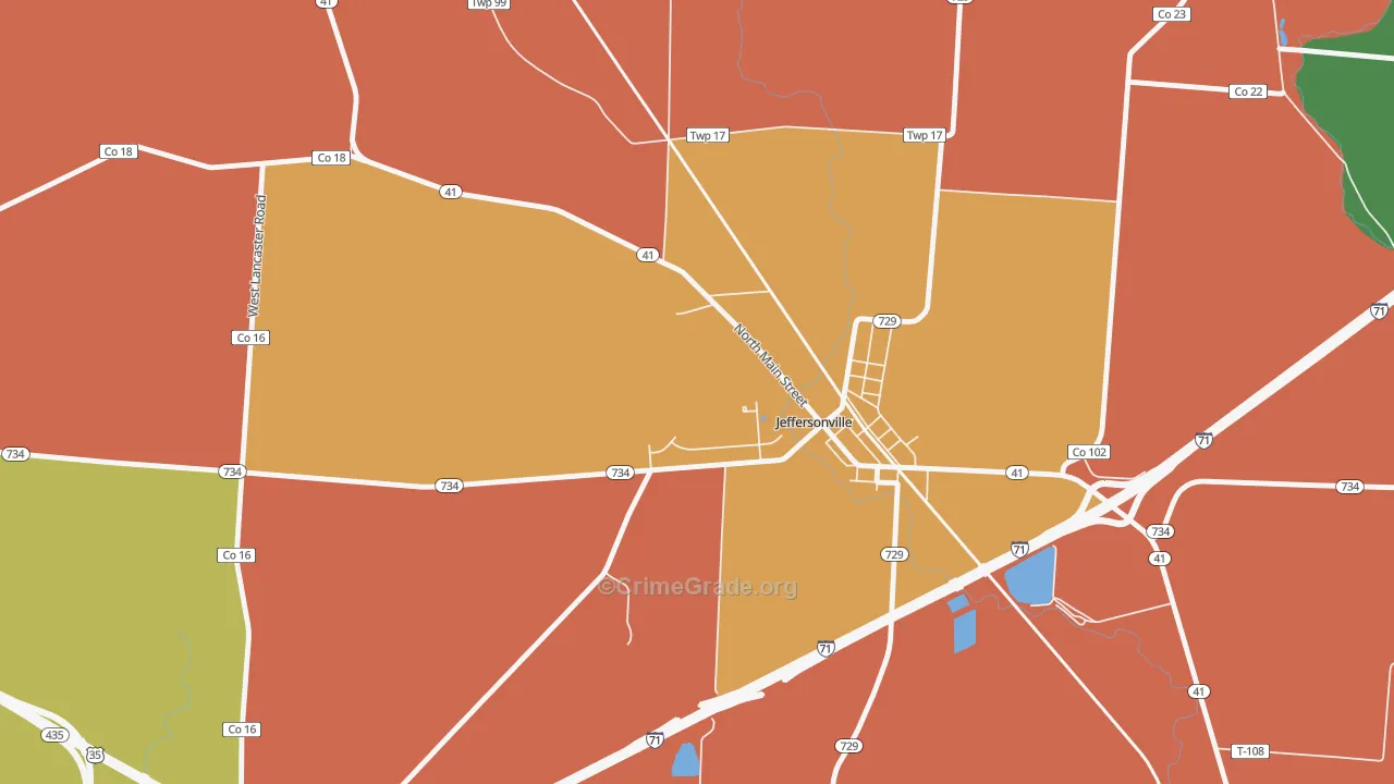 Edgefield, OH Map of Vandalism Rates