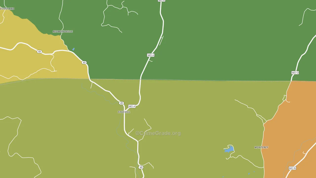 Edgehill, MO Map of Vandalism Rates