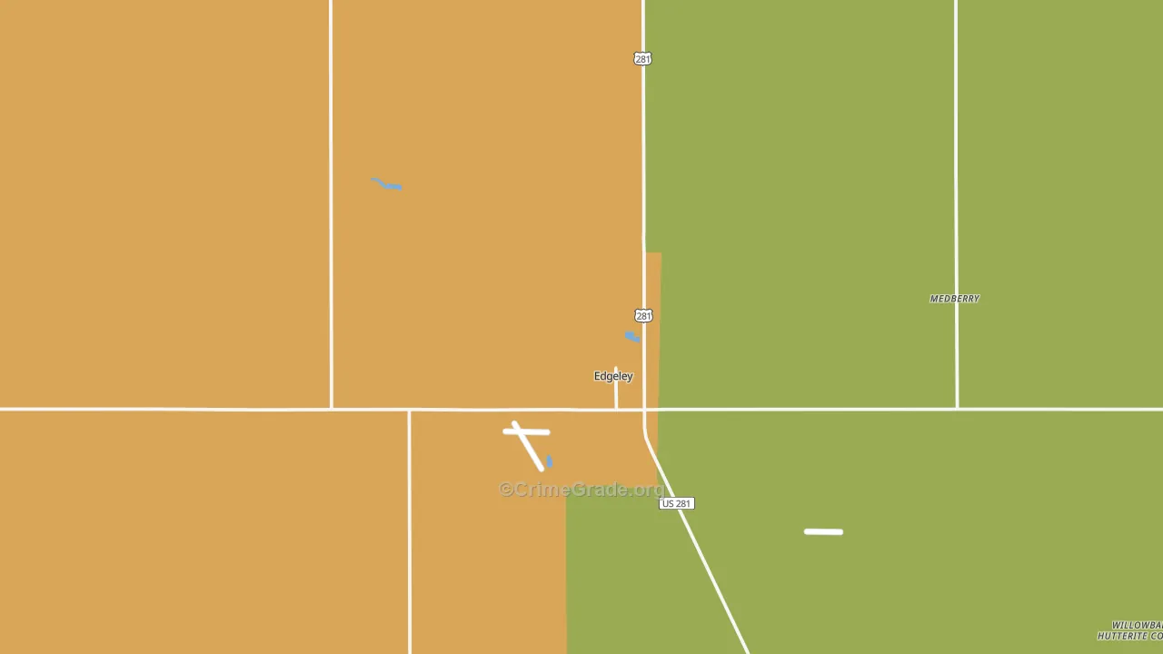 Edgeley, ND Map of Vandalism Rates