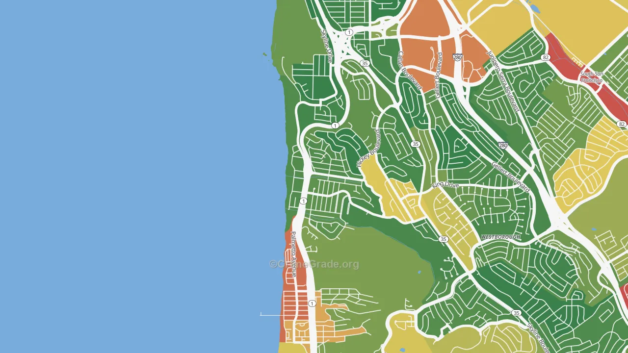 Edgemar-Pacific Manor, Pacifica, CA Map of Vandalism Rates
