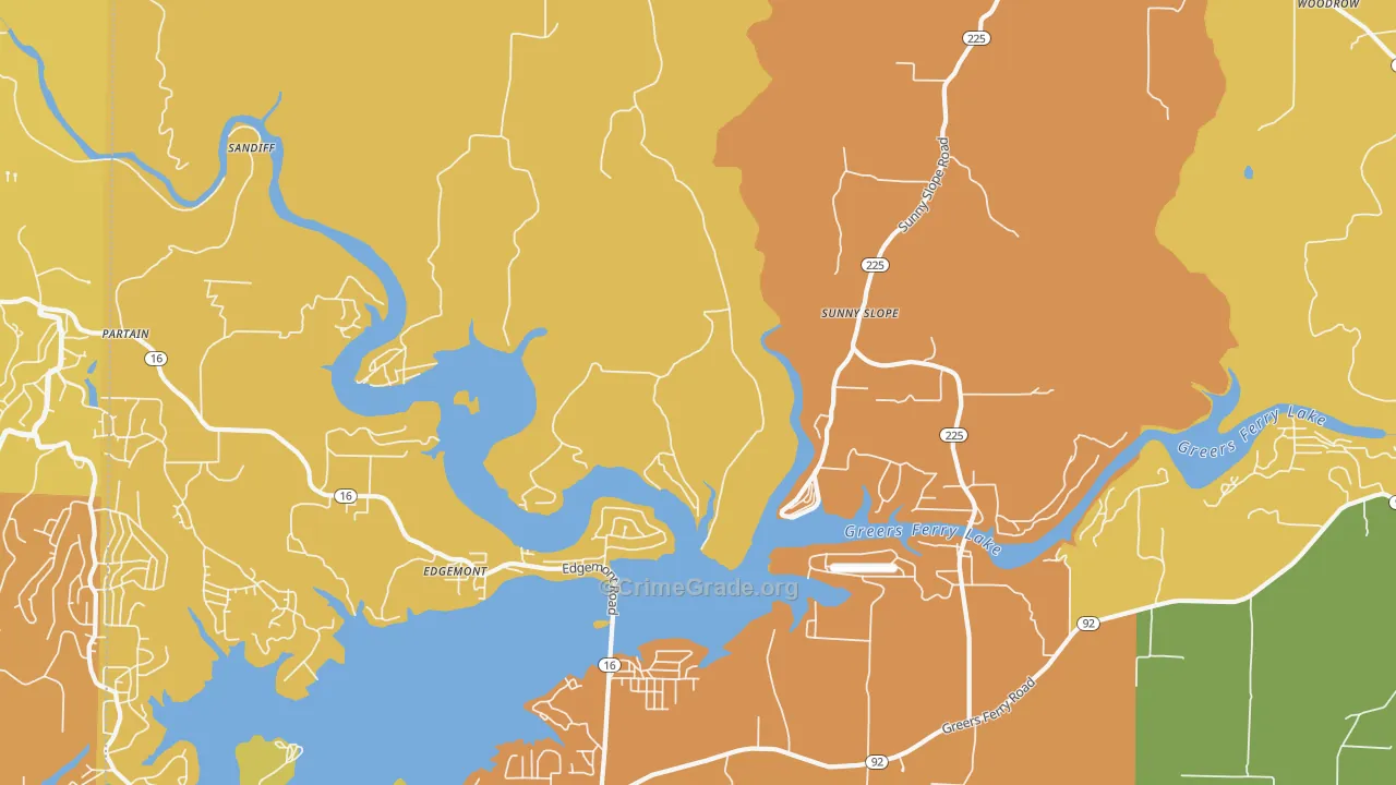 Edgemont, AR Map of Vandalism Rates