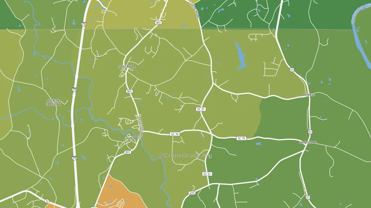 Edgemoor, SC Map of Vandalism Rates