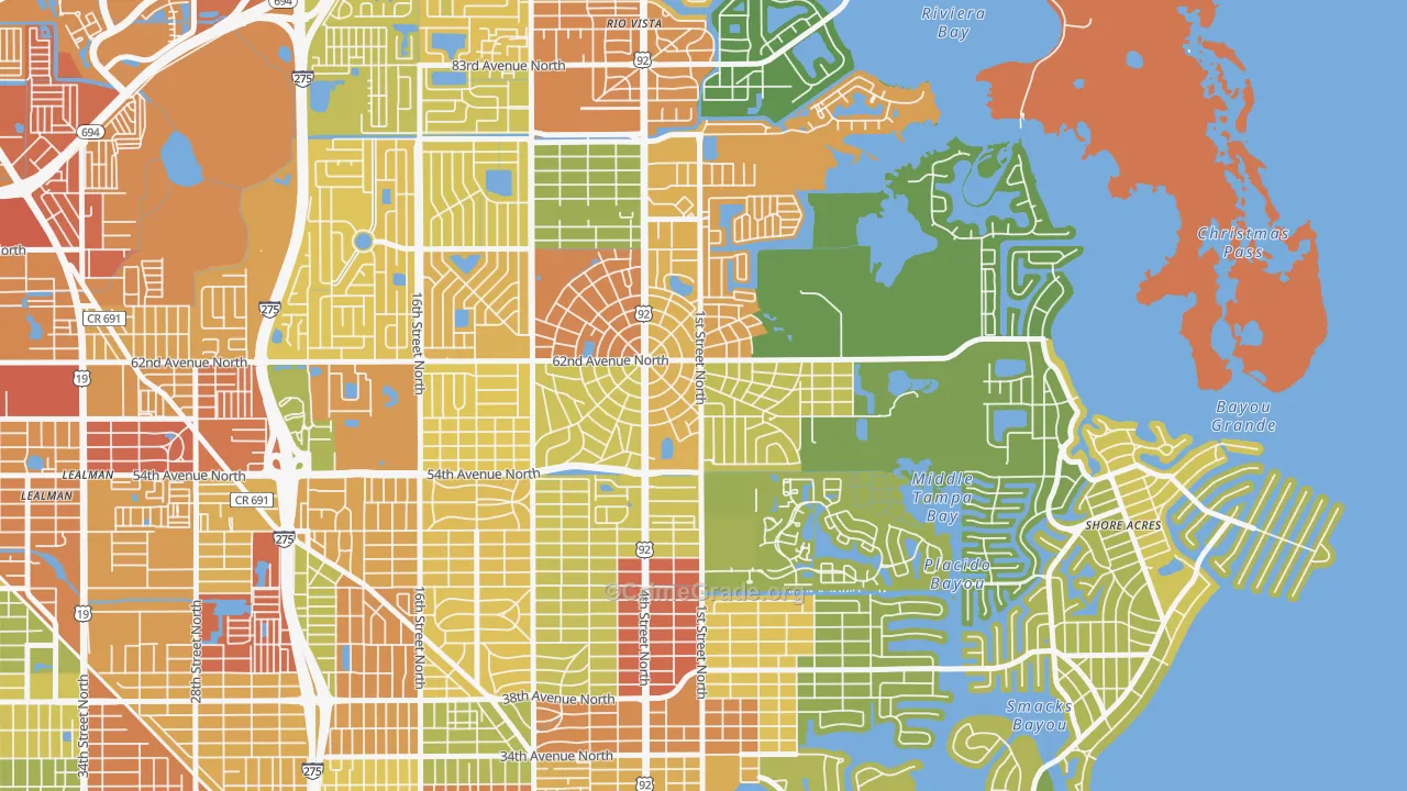 Edgemoor, St. Petersburg, FL Map of Vandalism Rates