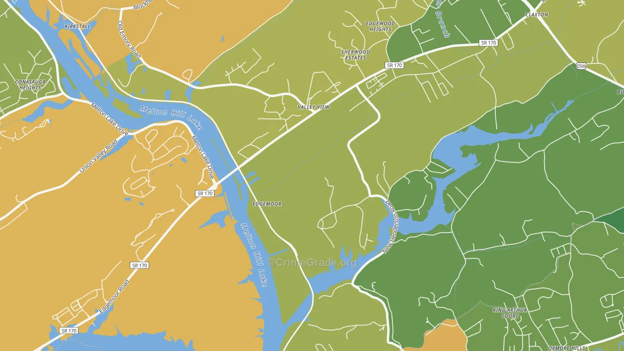 Edgemoor, TN Map of Vandalism Rates