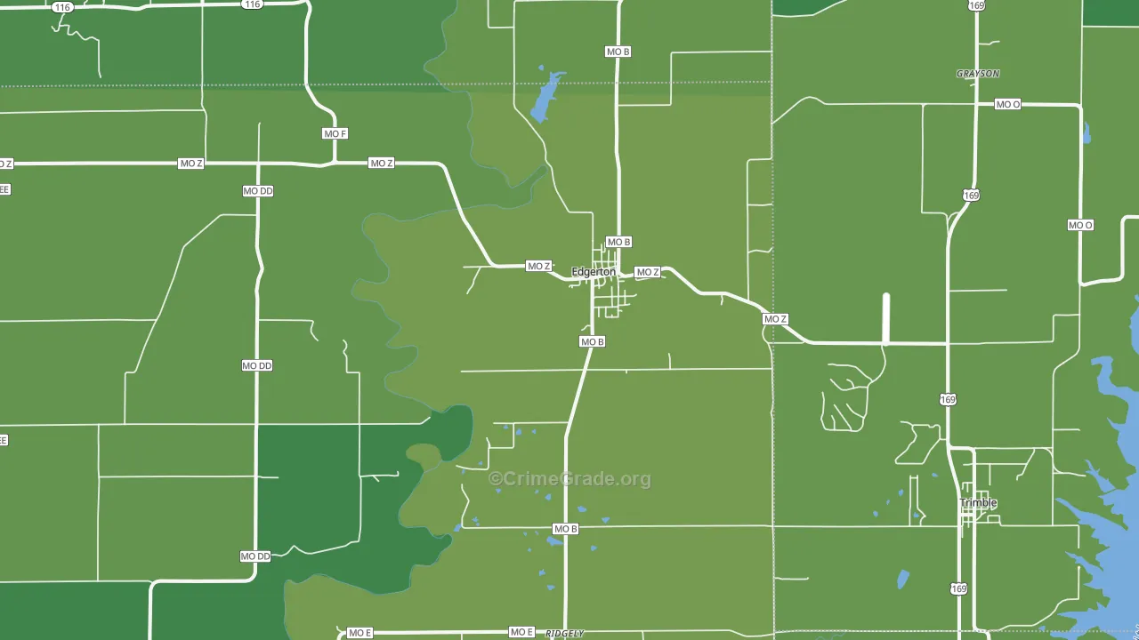 Edgerton, MO Map of Vandalism Rates