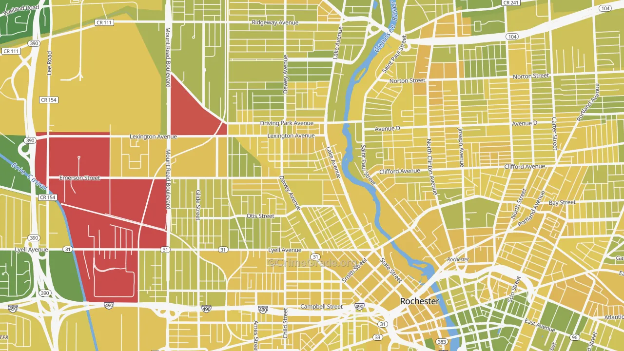 Edgerton, Rochester, NY Map of Vandalism Rates