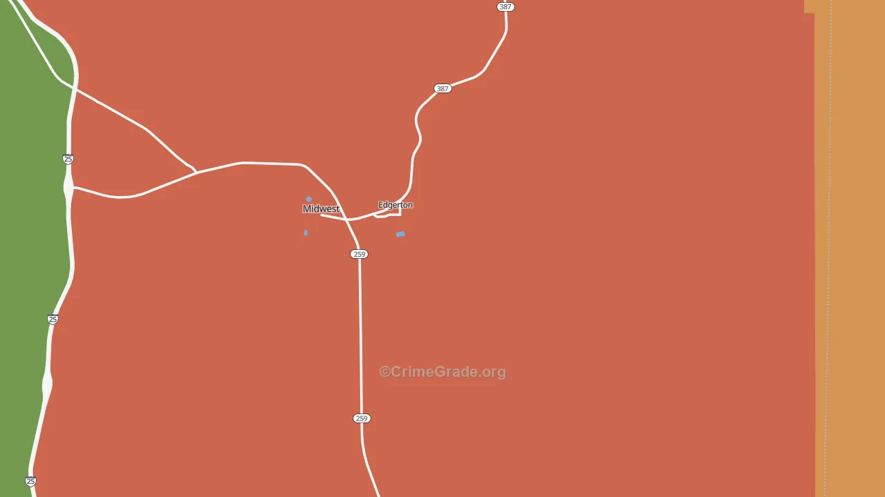 Edgerton, WY Map of Vandalism Rates