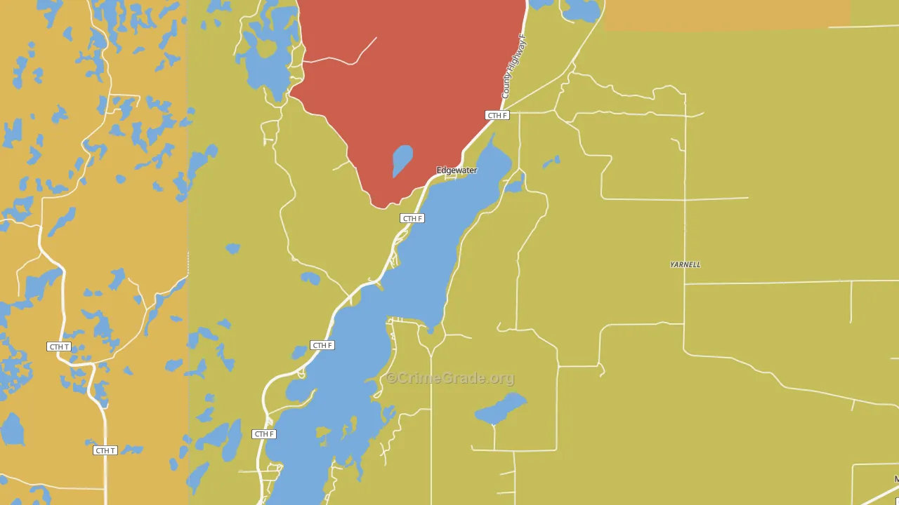 Edgewater, WI Map of Vandalism Rates