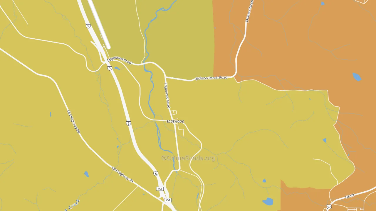 Edgewood, CA Map of Vandalism Rates