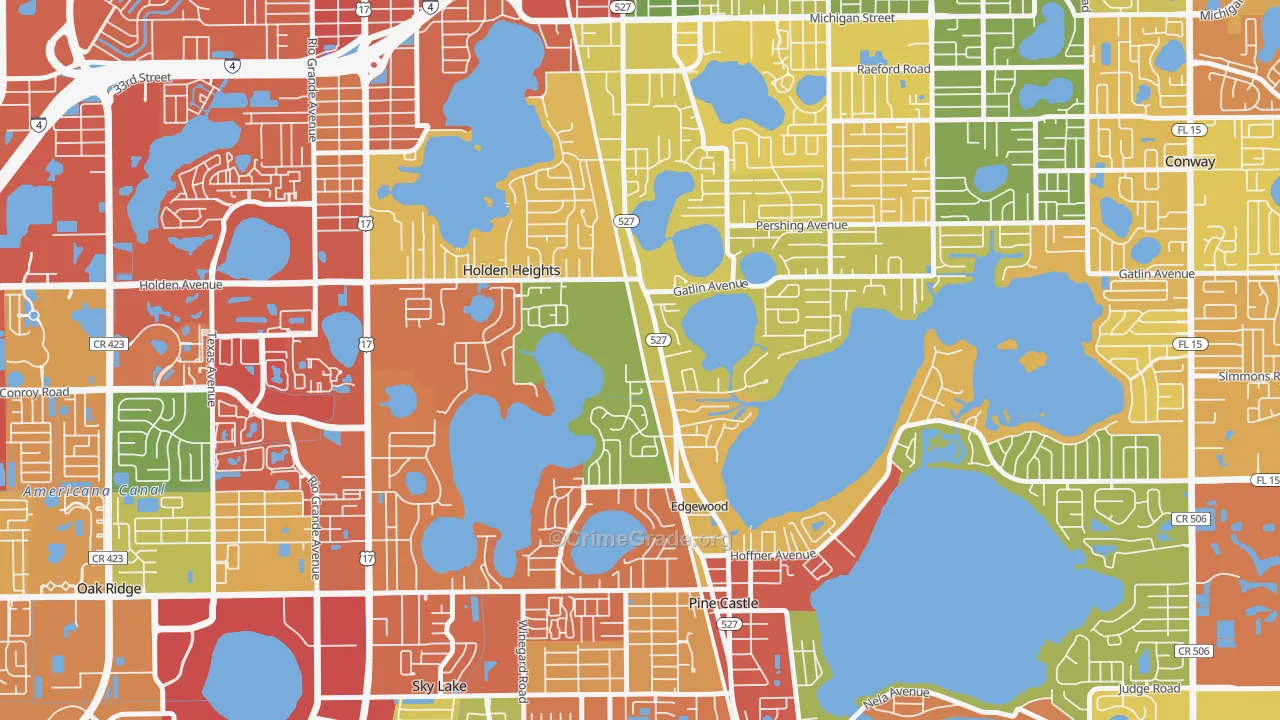 Edgewood, FL Map of Vandalism Rates