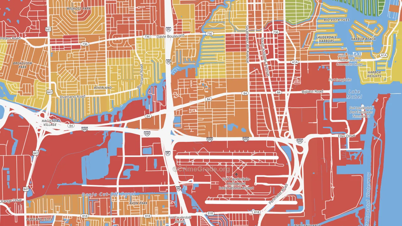 Edgewood, Fort Lauderdale, FL Map of Vandalism Rates