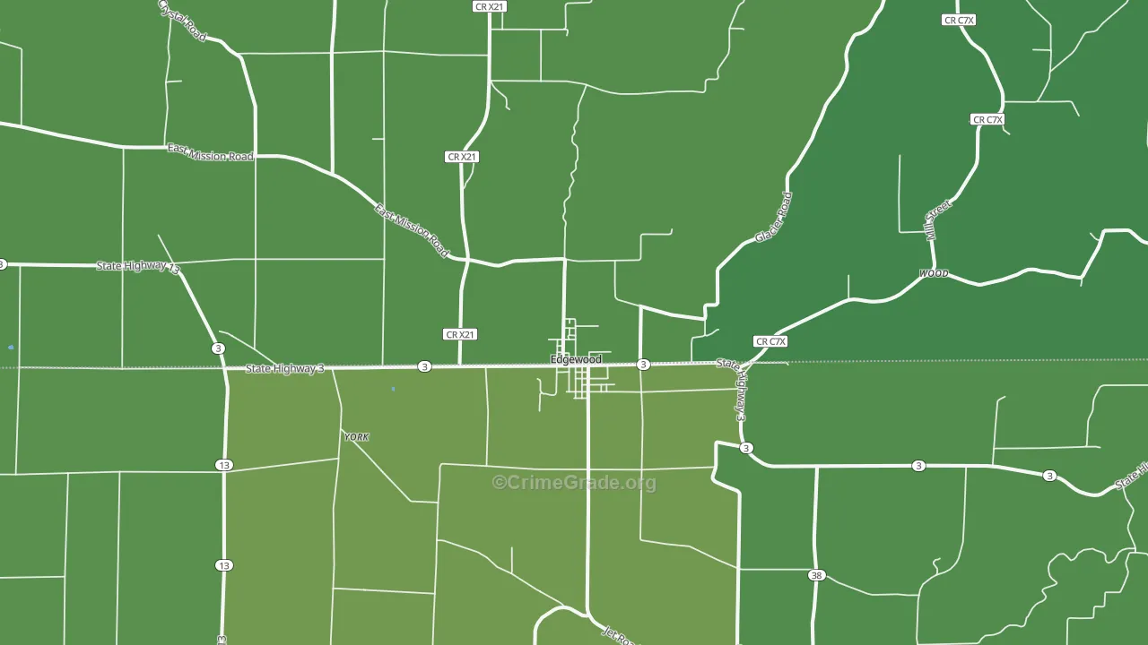 Edgewood, IA Map of Vandalism Rates