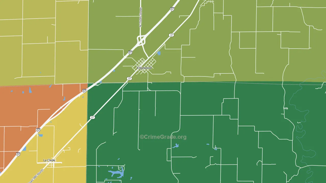 Edgewood, IL Map of Vandalism Rates