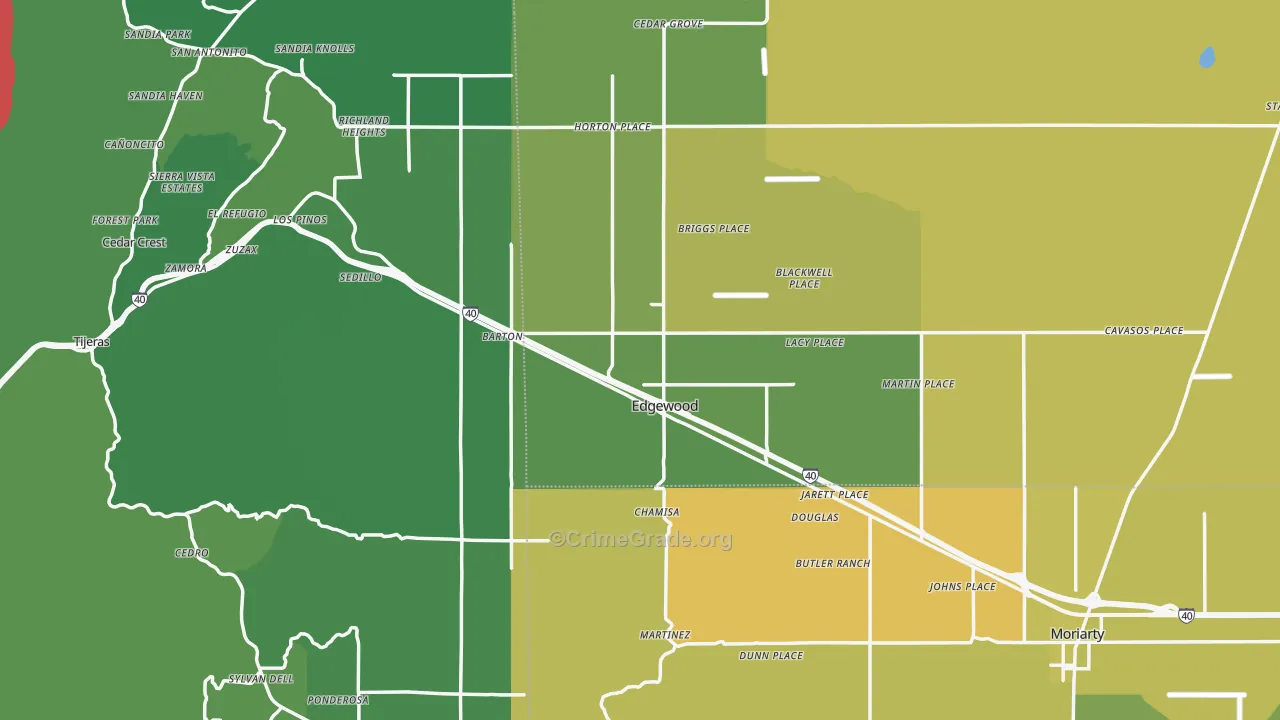 Edgewood, NM Map of Vandalism Rates