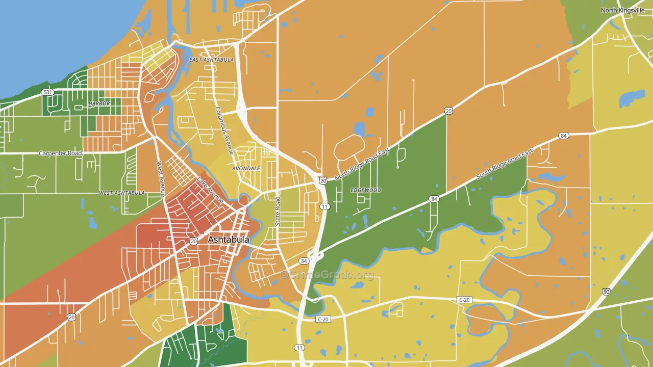 Edgewood, OH Map of Vandalism Rates